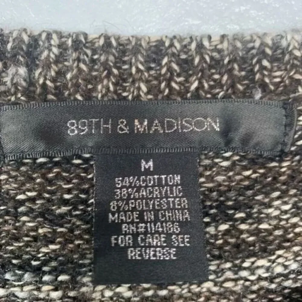 Boho Marled Knit Slouchy Tunic Sweater Earthy Granola Crunchy 89th & Madison M